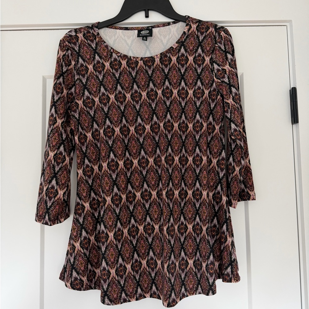 BOBEAU | Blouse | Bobeau Multicolor Patterned Women's Blouse